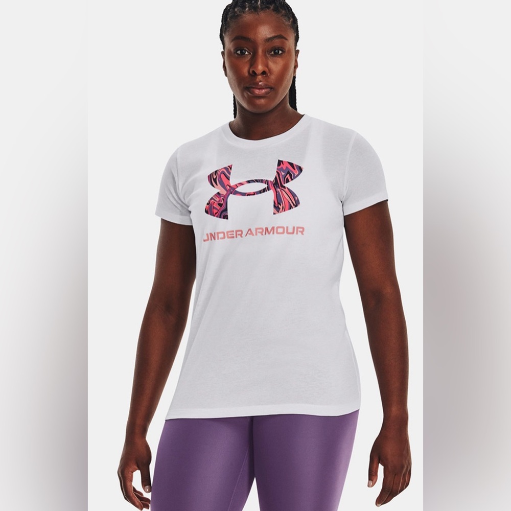 Under Armour White GRAPHIC SHORT SLEEVE SHIRT Size Small NWT